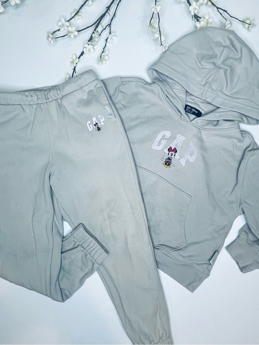 GAP Light Gray Minnie Mouse Hoodie and Joggers Set